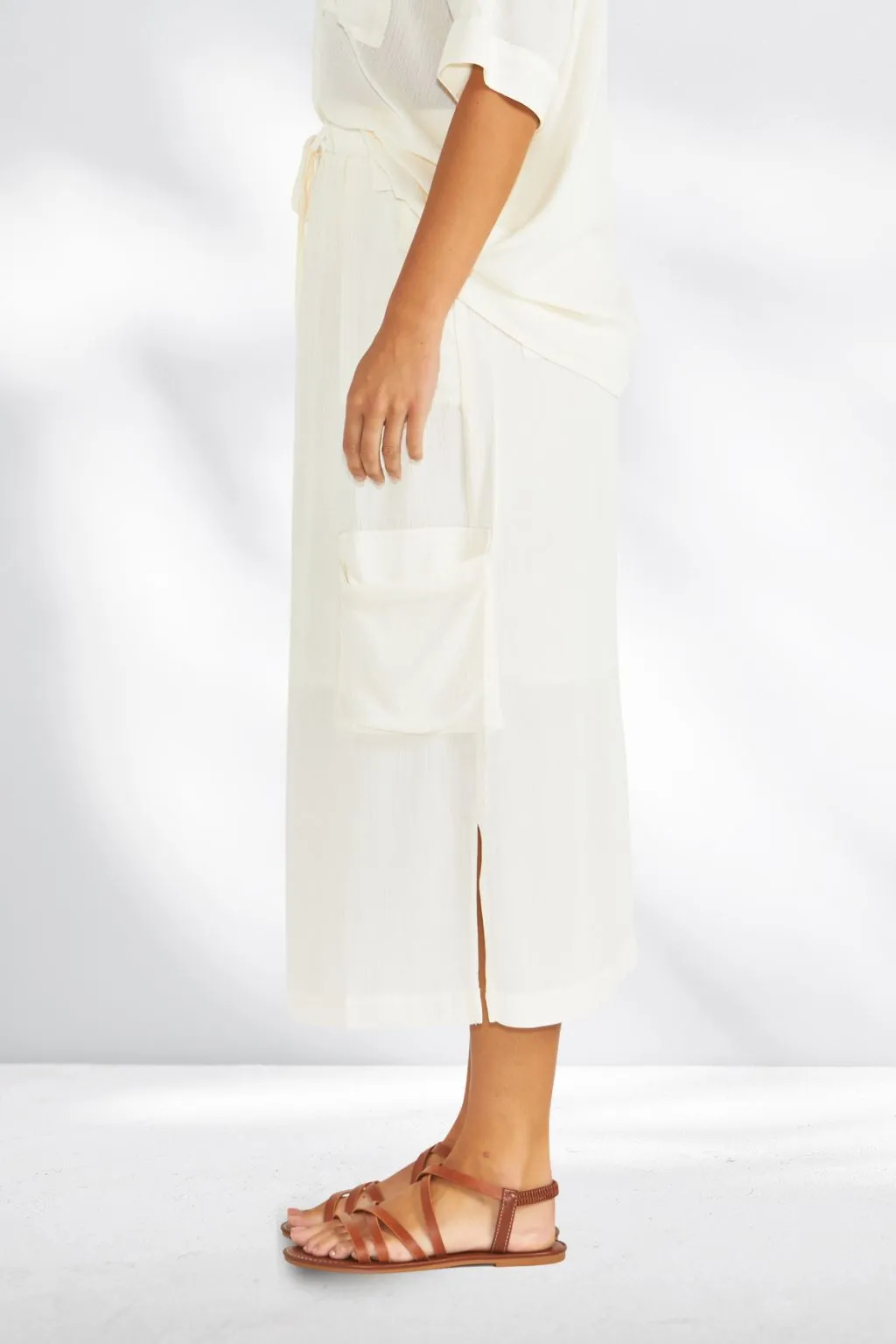 Sass Raya Cargo Skirt Cream