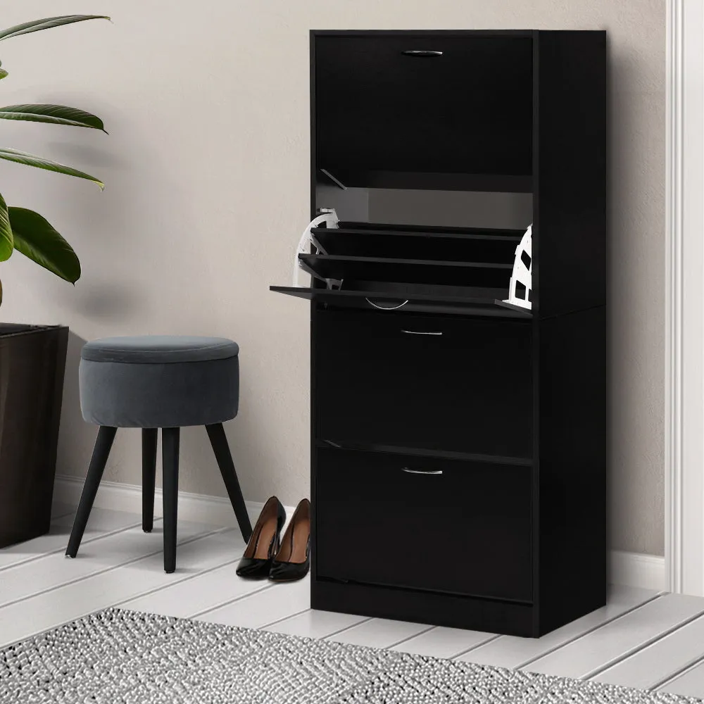 Shoe Cabinet Shoes Storage Rack Organiser 60 Pairs Black Shelf Drawer