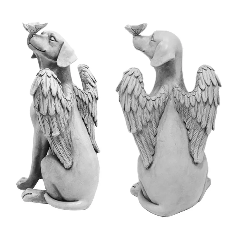 Sleeping Angel Dog with Wings Garden Creative Resin Statue
