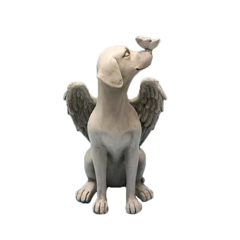 Sleeping Angel Dog with Wings Garden Creative Resin Statue