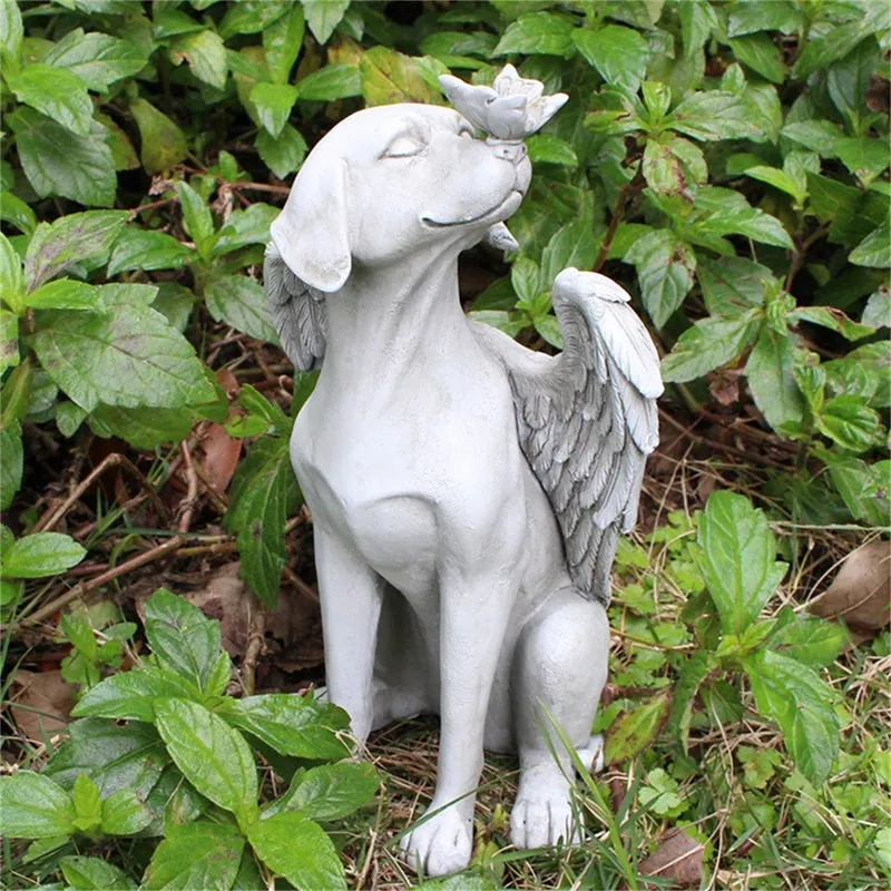 Sleeping Angel Dog with Wings Garden Creative Resin Statue