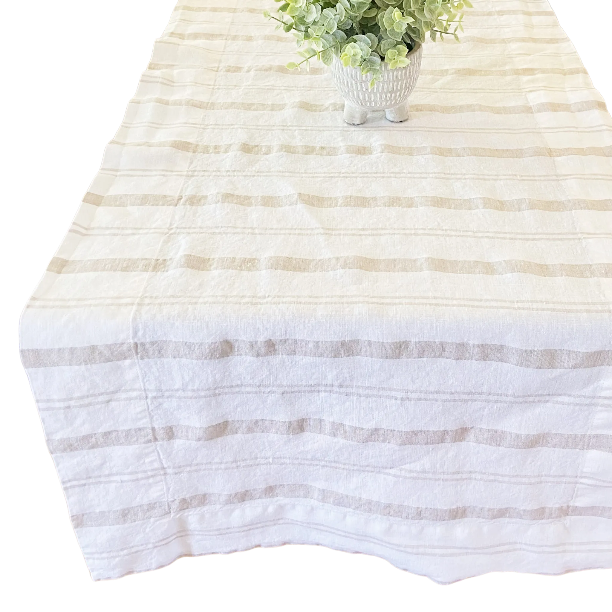 Striped Table Runner by Beflax Linen