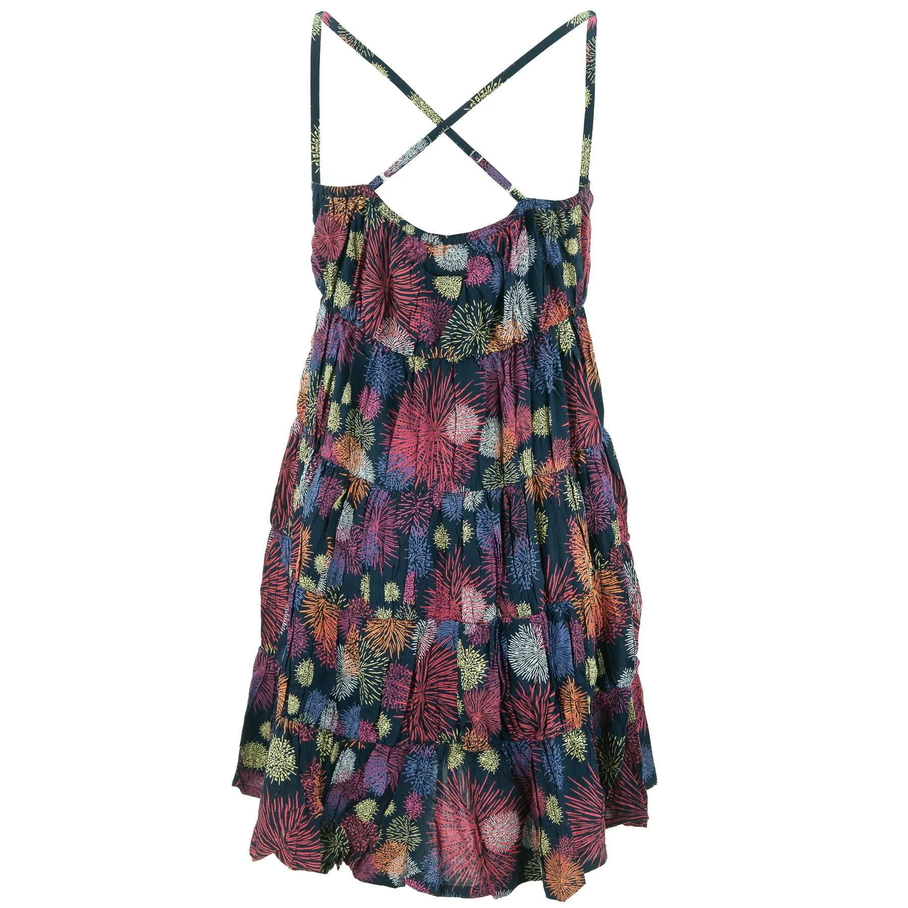 Tier Drop Summer Dress - Fireworks Rayon