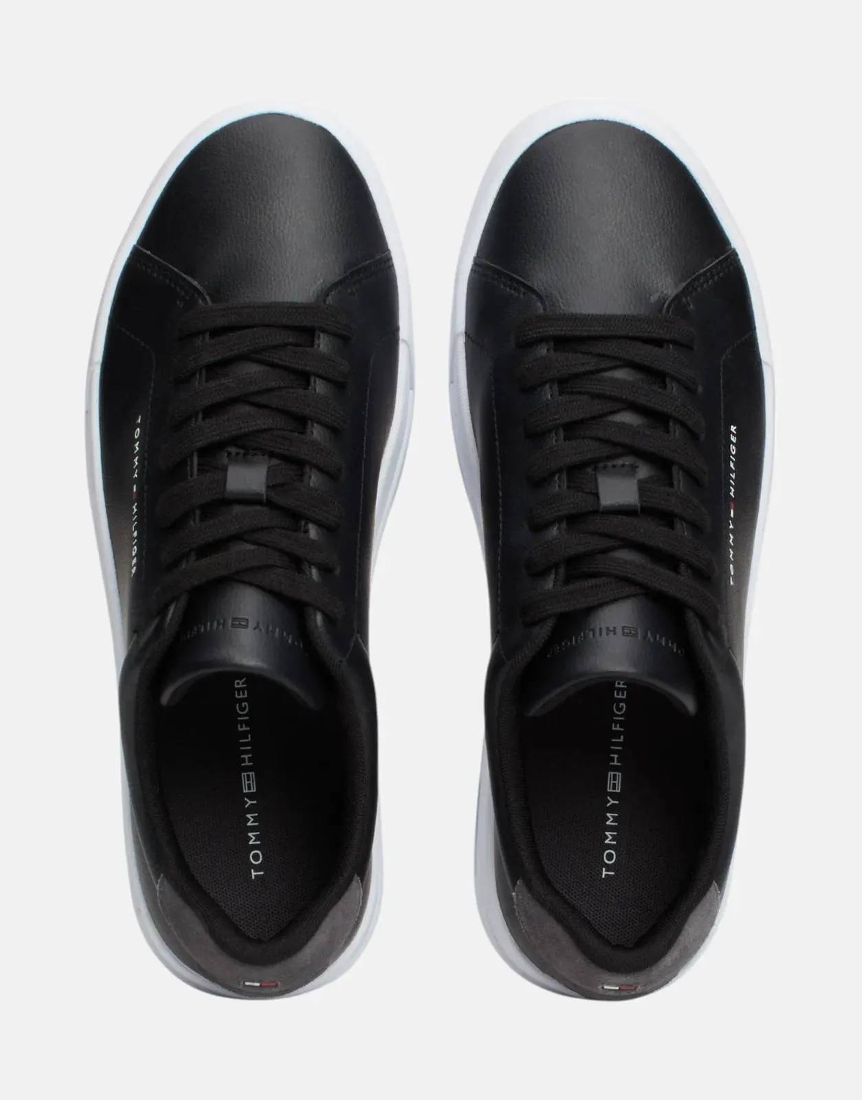 Tommy Hilfiger The Court Leather Grain Black Sneakers