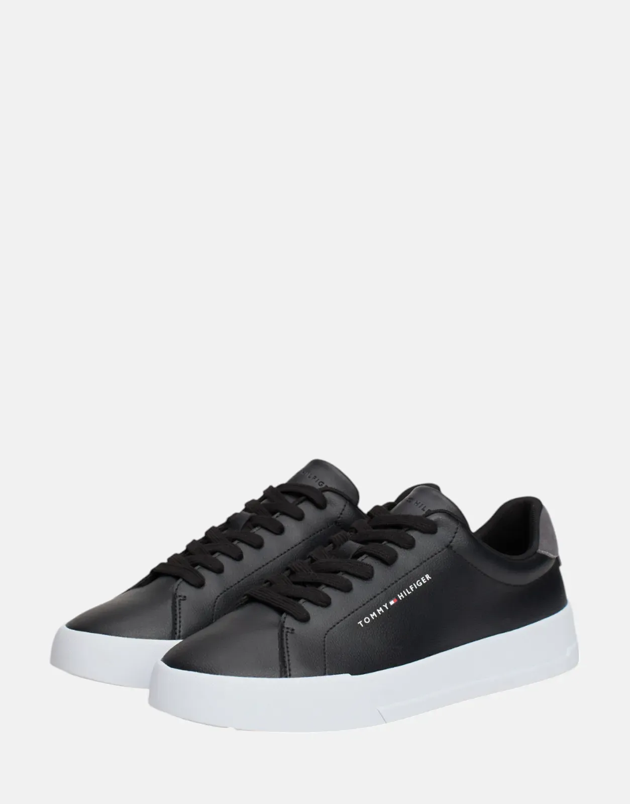 Tommy Hilfiger The Court Leather Grain Black Sneakers