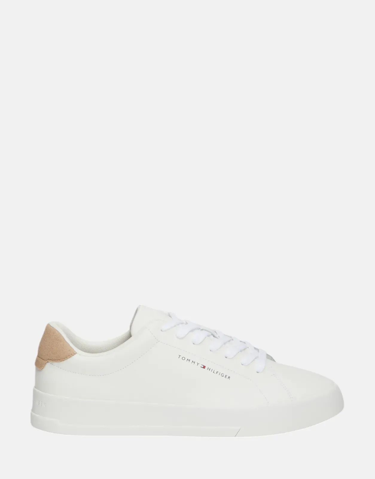 Tommy Hilfiger The Court Leather Grain Ecru Sneakers