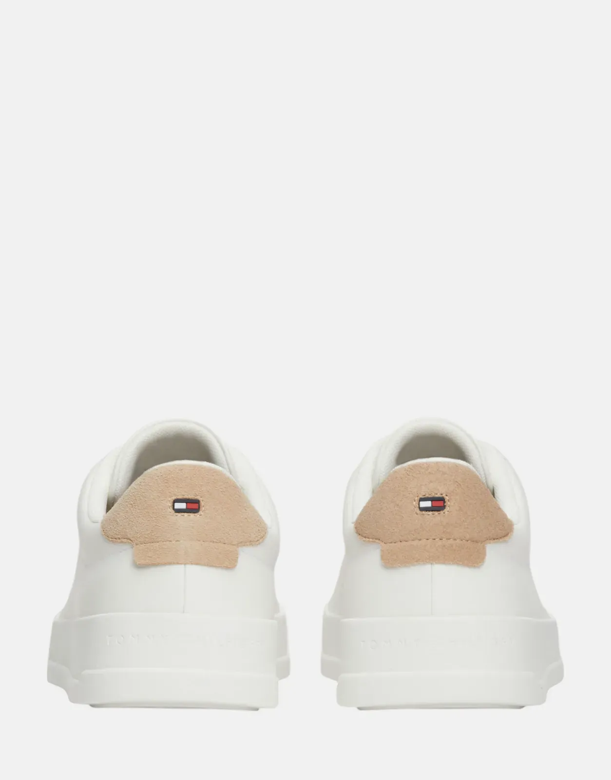 Tommy Hilfiger The Court Leather Grain Ecru Sneakers