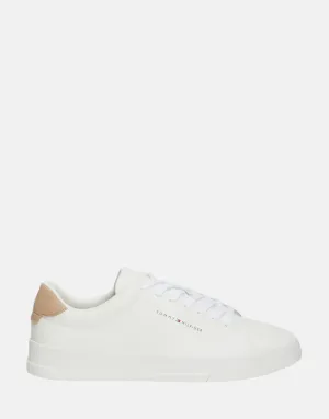 Tommy Hilfiger The Court Leather Grain Ecru Sneakers
