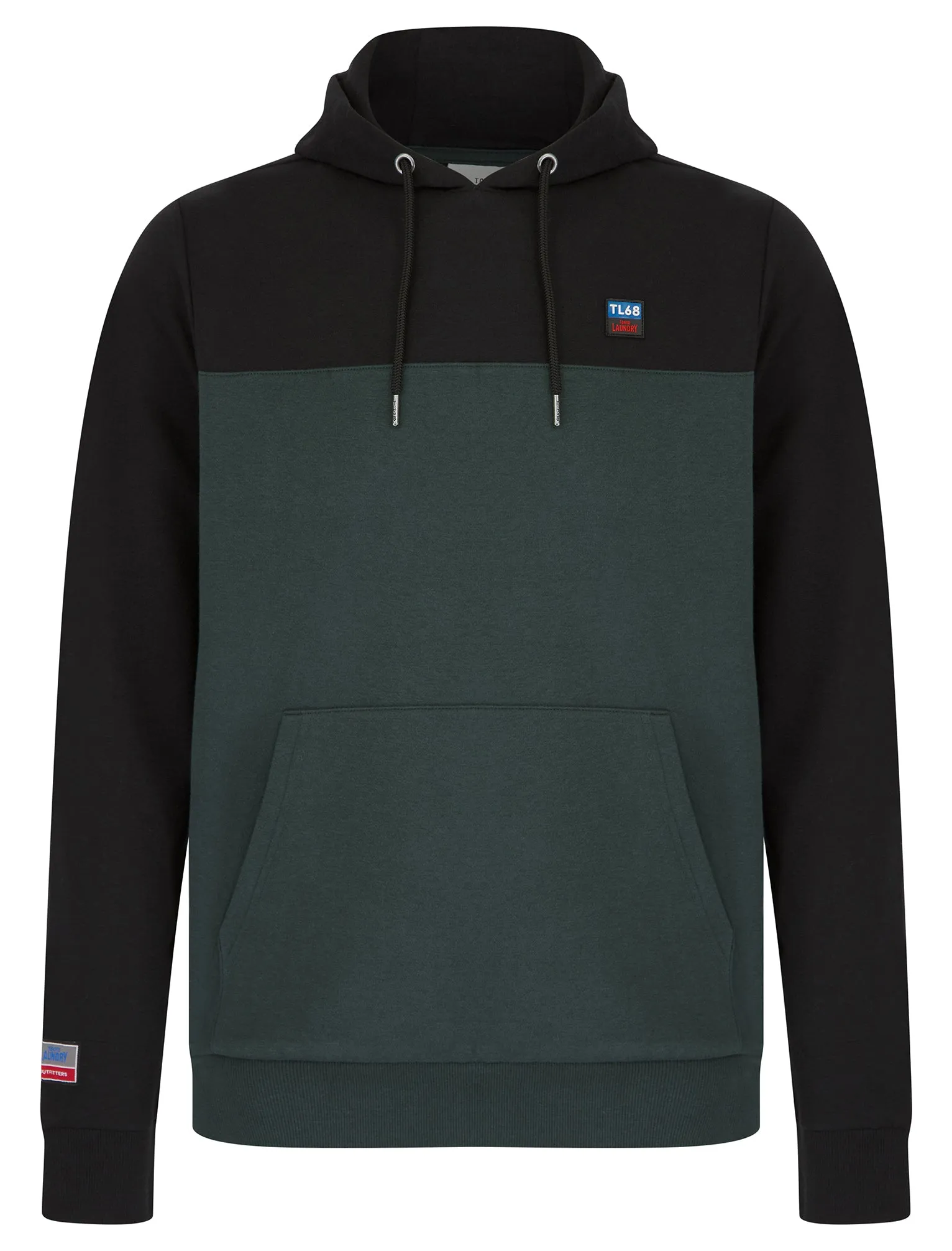 Tremonti Colour-Block Brushback Fleece Pullover Hoodie in Jet Black - Tokyo Laundry