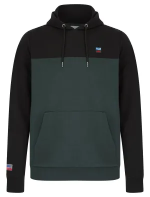 Tremonti Colour-Block Brushback Fleece Pullover Hoodie in Jet Black - Tokyo Laundry