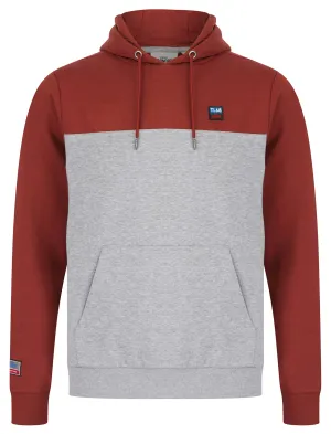 Tremonti Colour-Block Brushback Fleece Pullover Hoodie in Spiced Apple - Tokyo Laundry