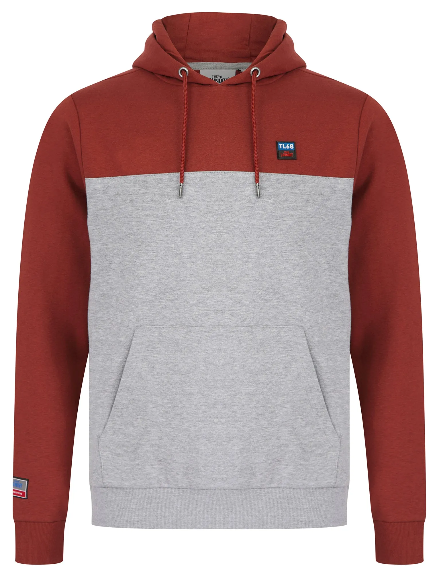 Tremonti Colour-Block Brushback Fleece Pullover Hoodie in Spiced Apple - Tokyo Laundry