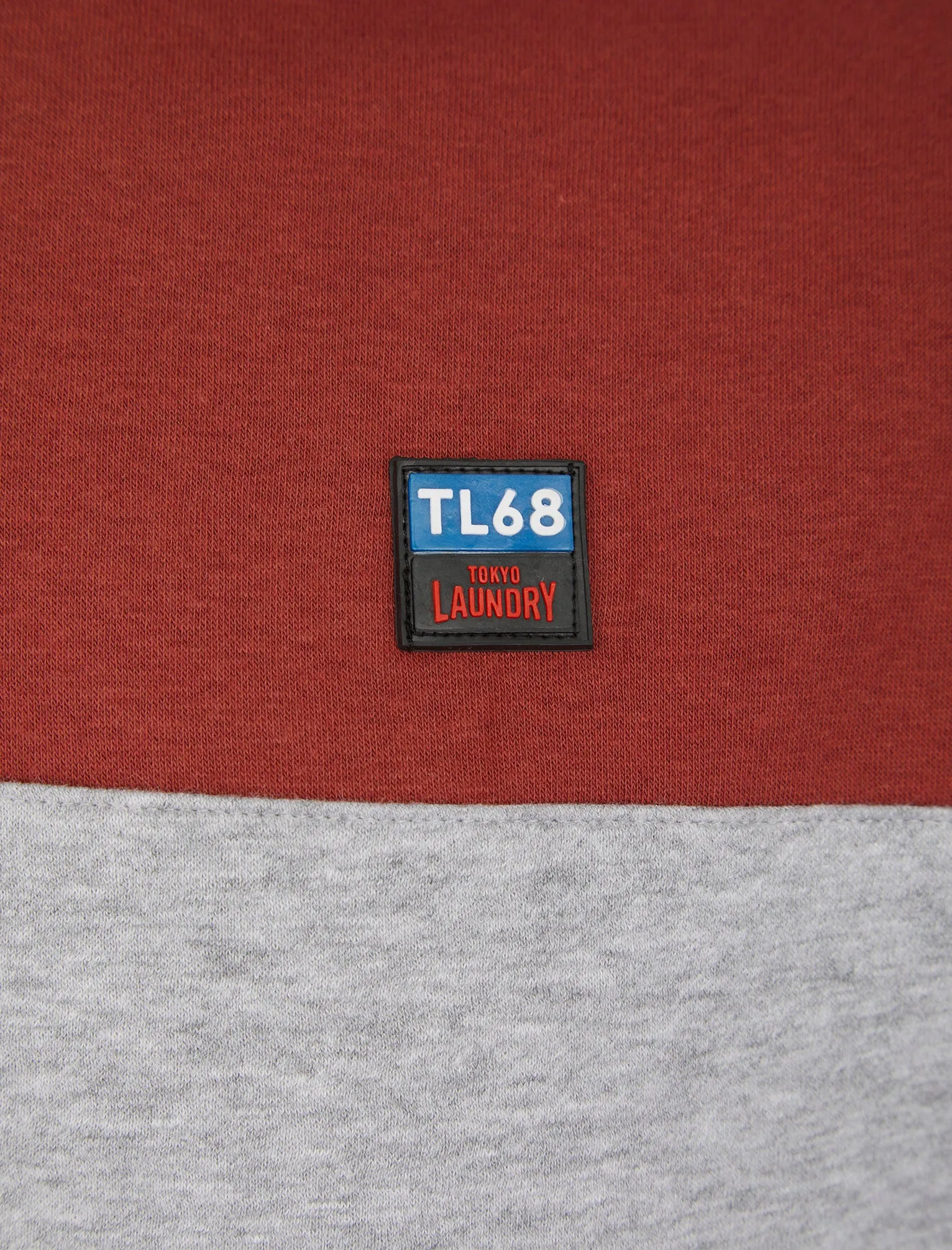Tremonti Colour-Block Brushback Fleece Pullover Hoodie in Spiced Apple - Tokyo Laundry