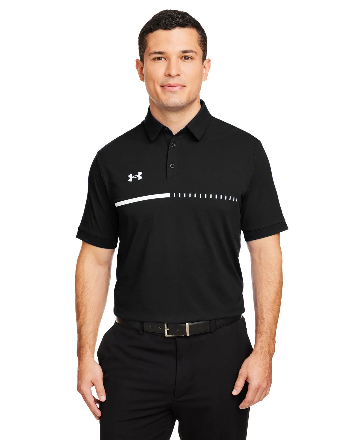 Under Armour Mens Title Branded Polos, Black
