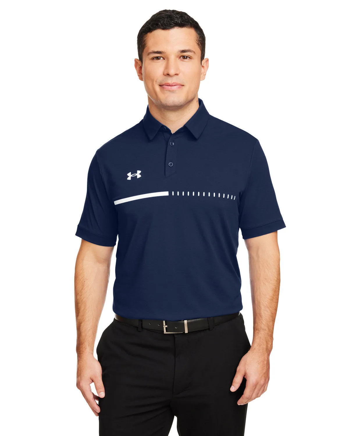 Under Armour Mens Title Customized Polos, Medium Navy
