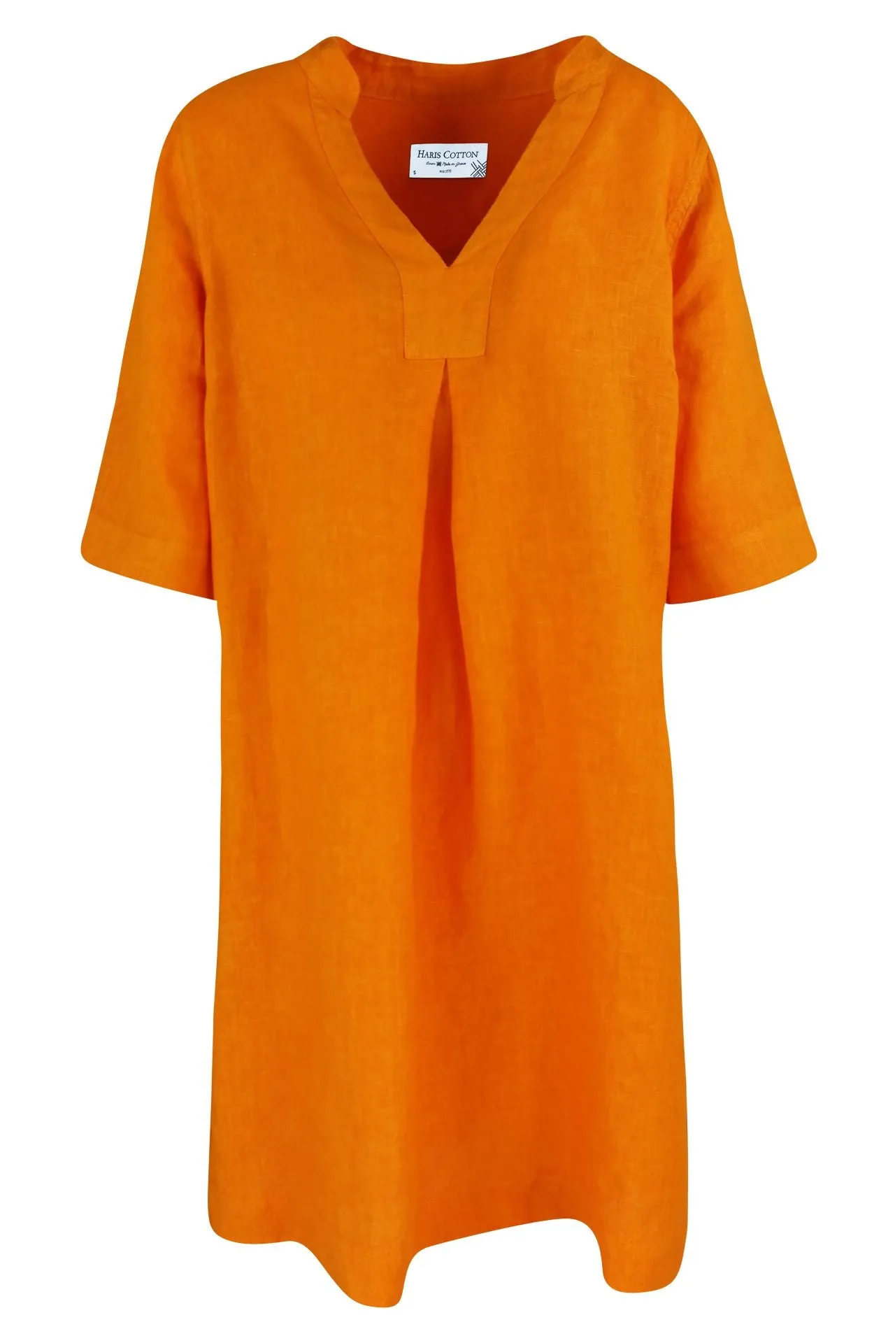 V-Neckline Linen Dress