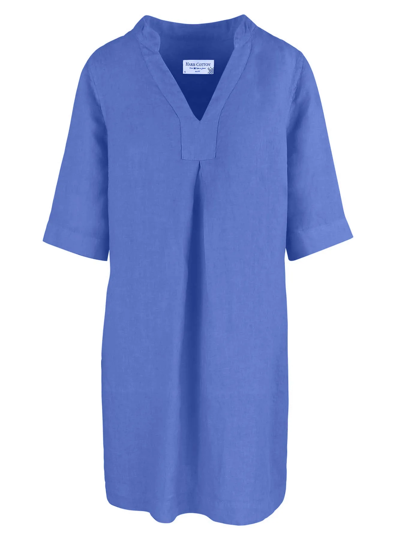 V-Neckline Linen Dress