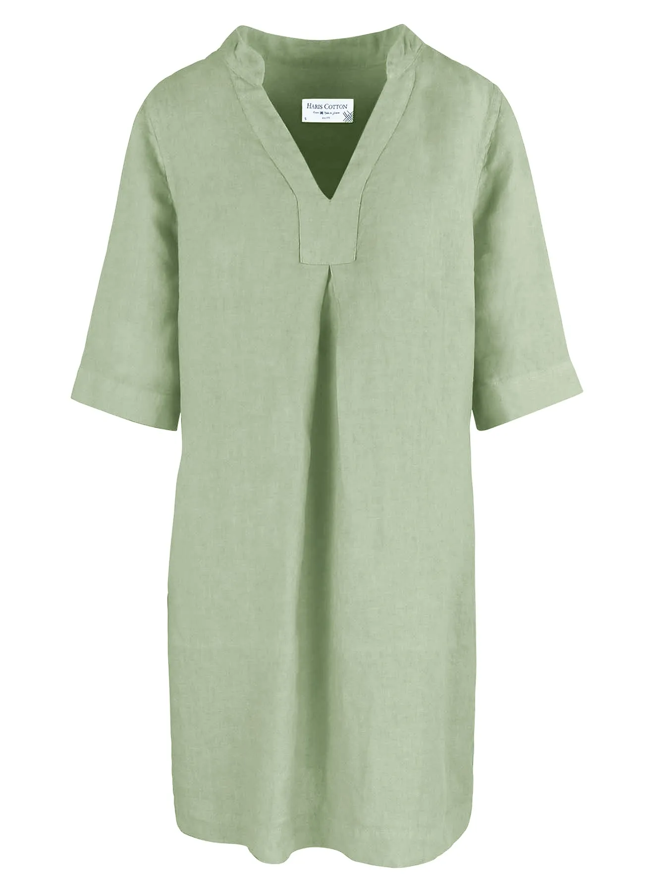 V-Neckline Linen Dress
