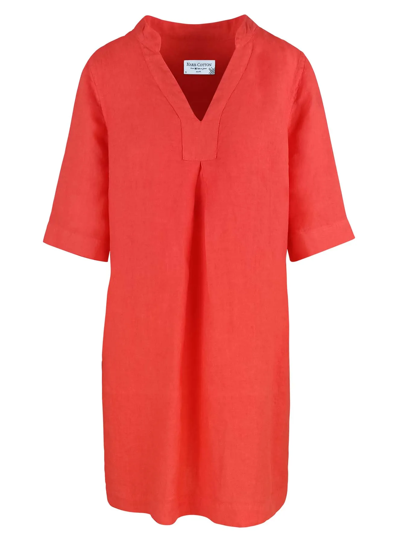 V-Neckline Linen Dress