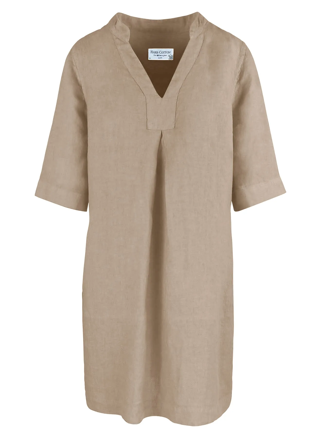 V-Neckline Linen Dress