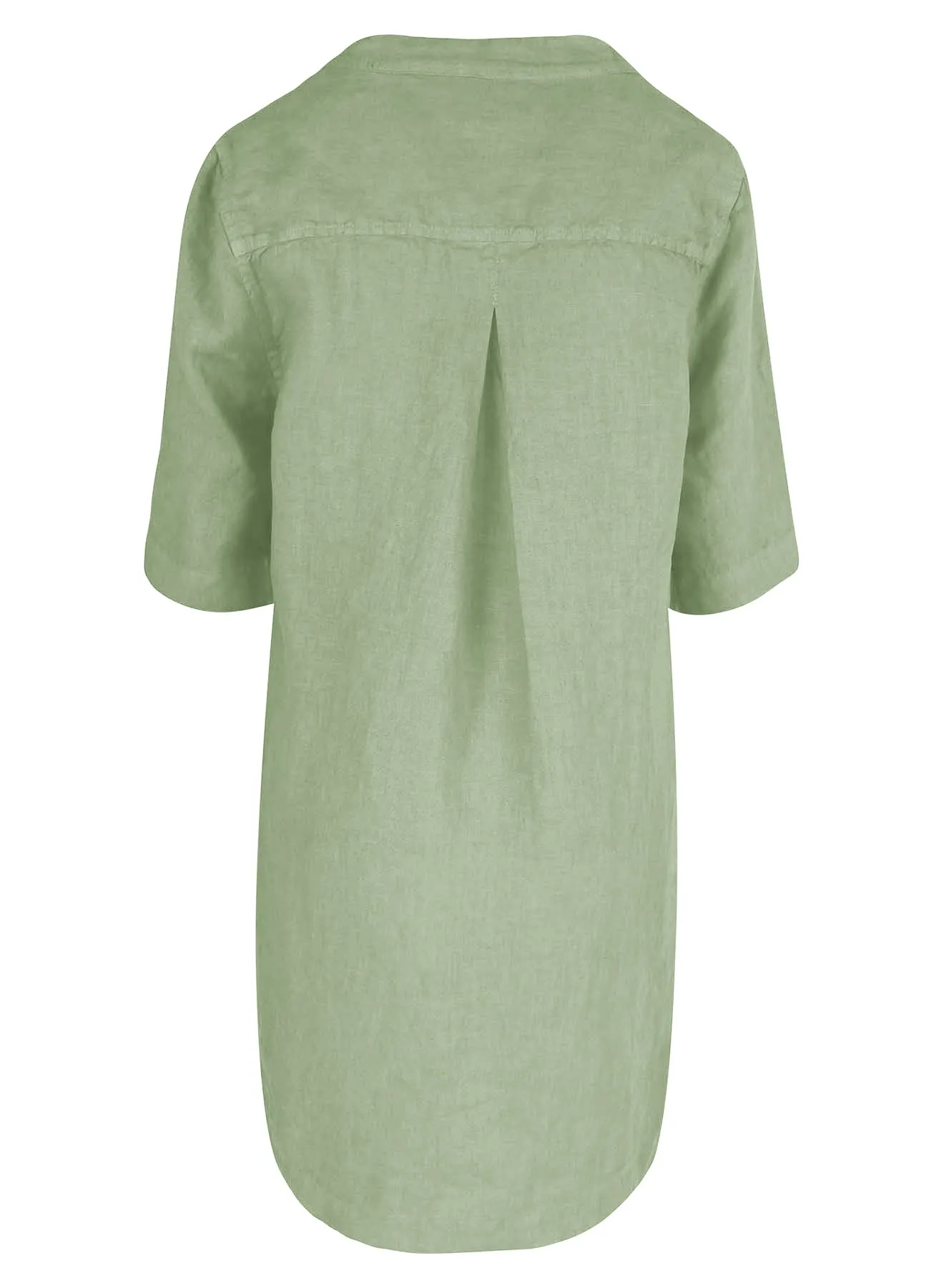 V-Neckline Linen Dress