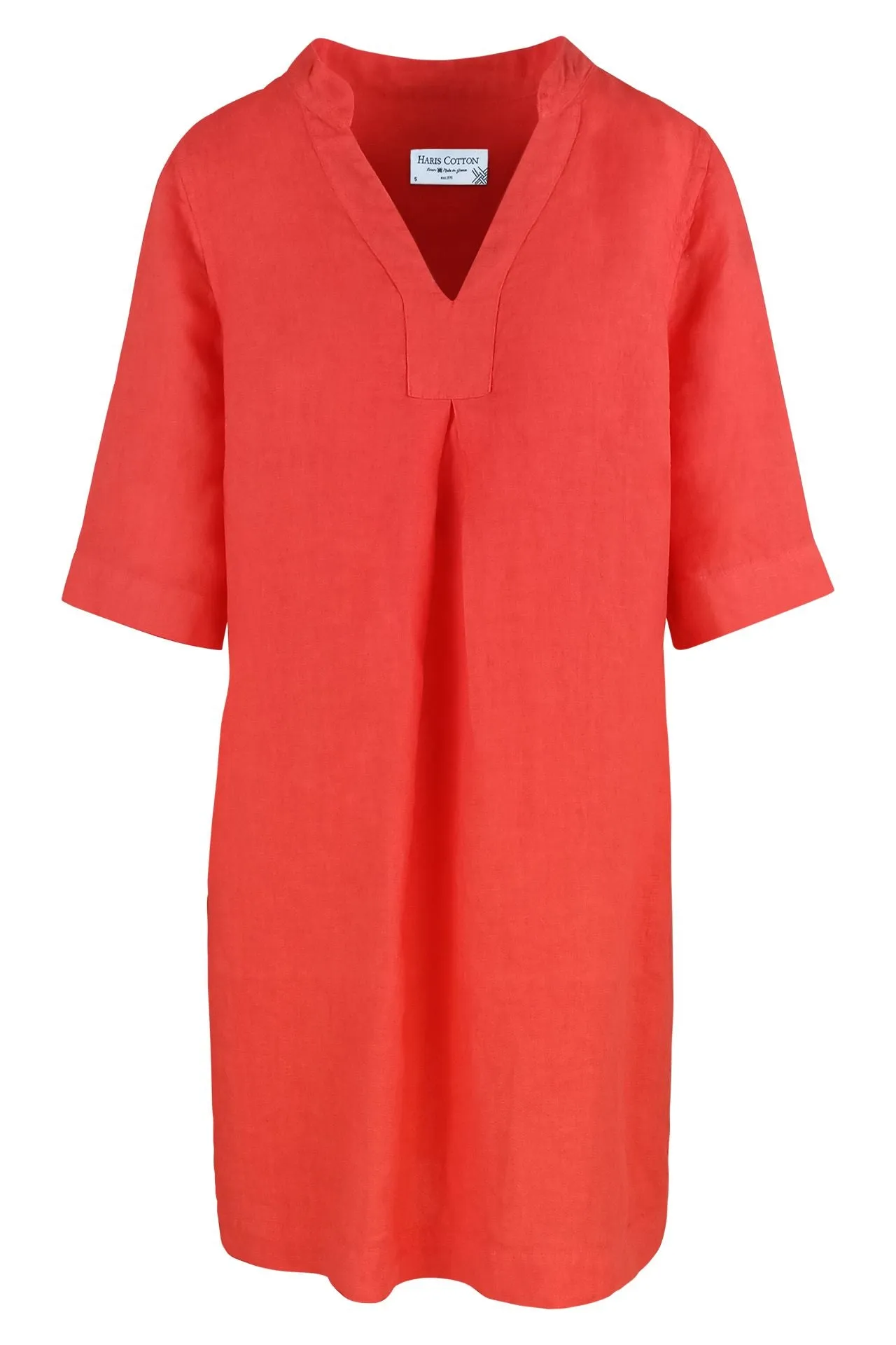 V-Neckline Linen Dress