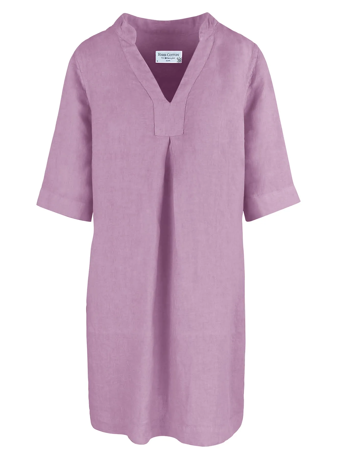 V-Neckline Linen Dress