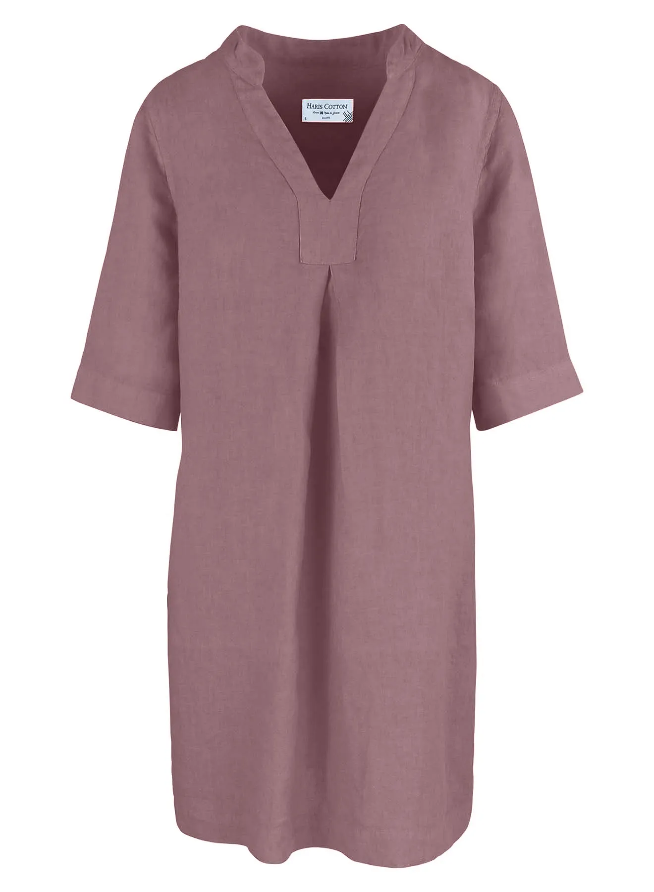 V-Neckline Linen Dress