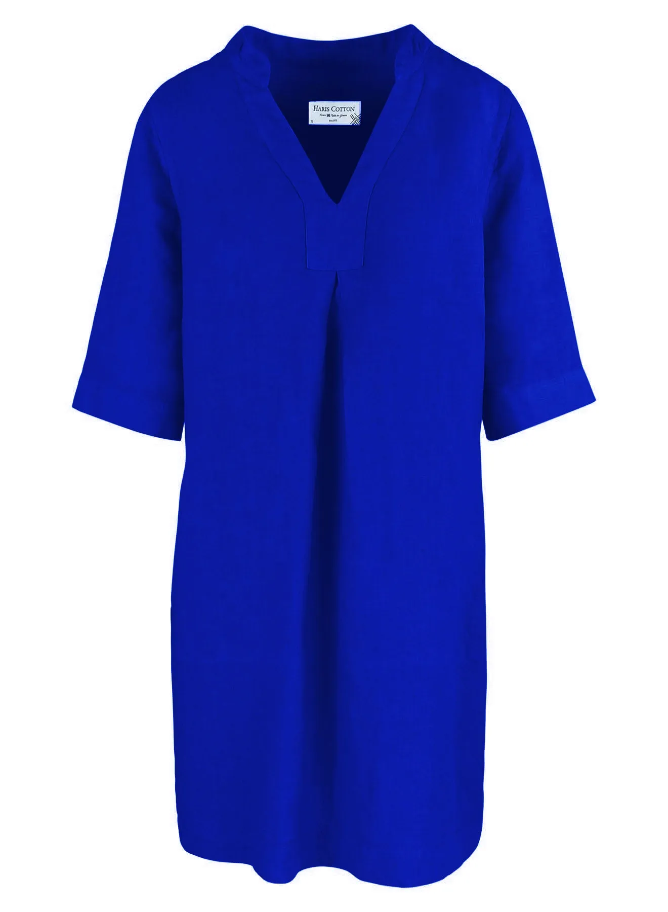 V-Neckline Linen Dress