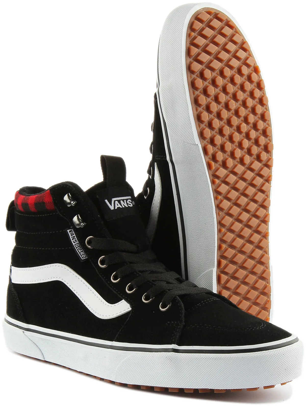 Vans Filmore Hi In Black Red For Men