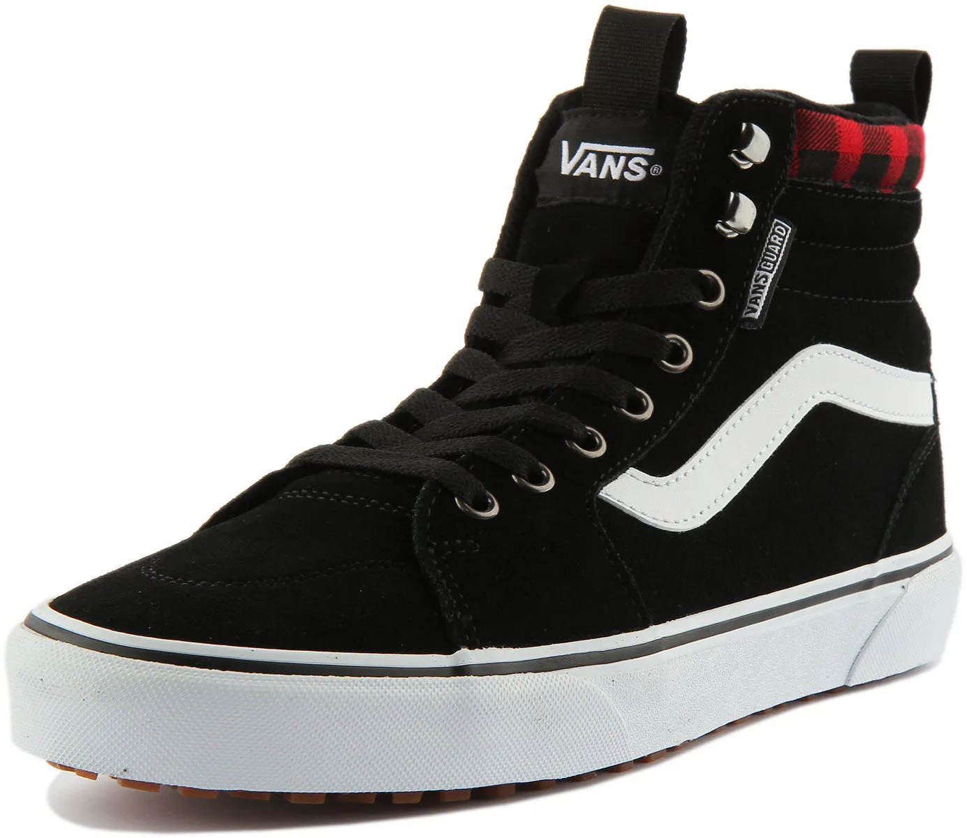 Vans Filmore Hi In Black Red For Men