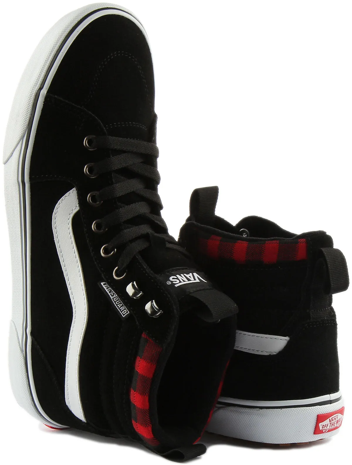 Vans Filmore Hi In Black Red For Men