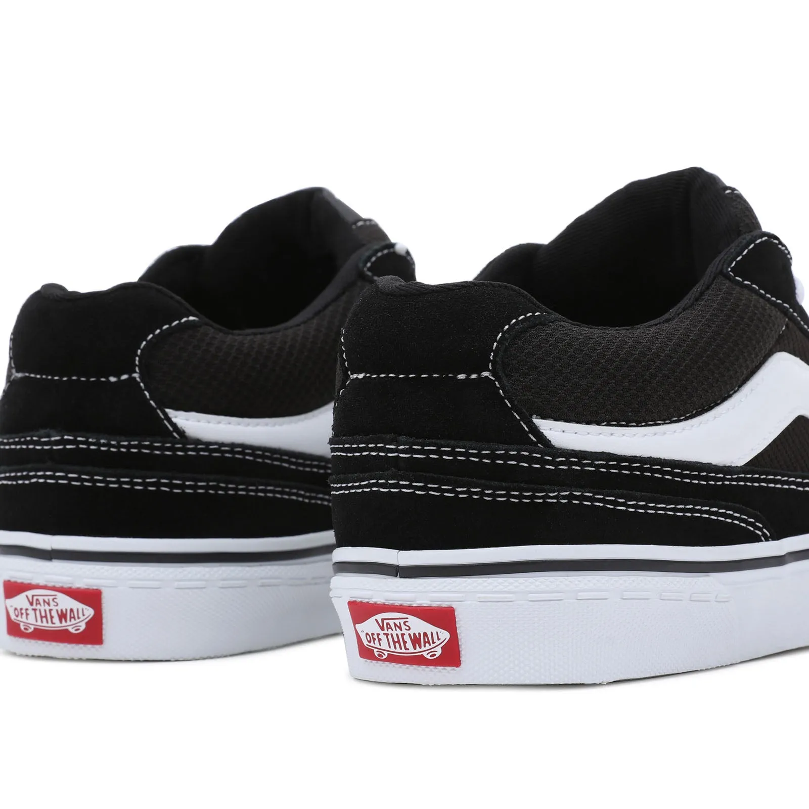 Vans Mens Caldrone Low Rise Canvas Lace Up Trainers  - Black/White
