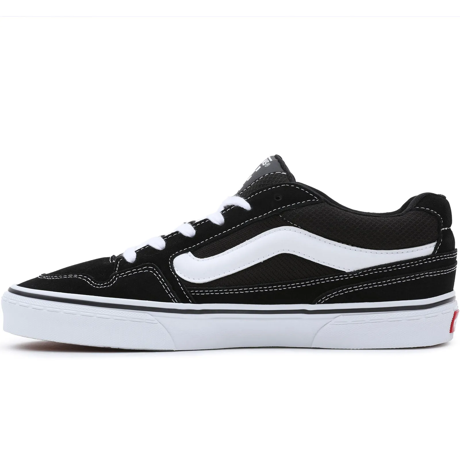 Vans Mens Caldrone Low Rise Canvas Lace Up Trainers  - Black/White