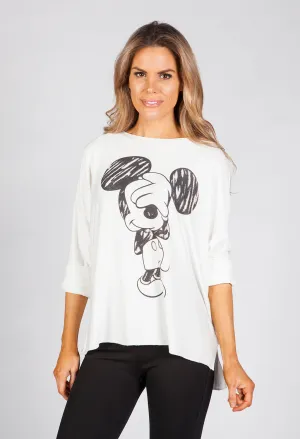 White Mickey Mouse Top