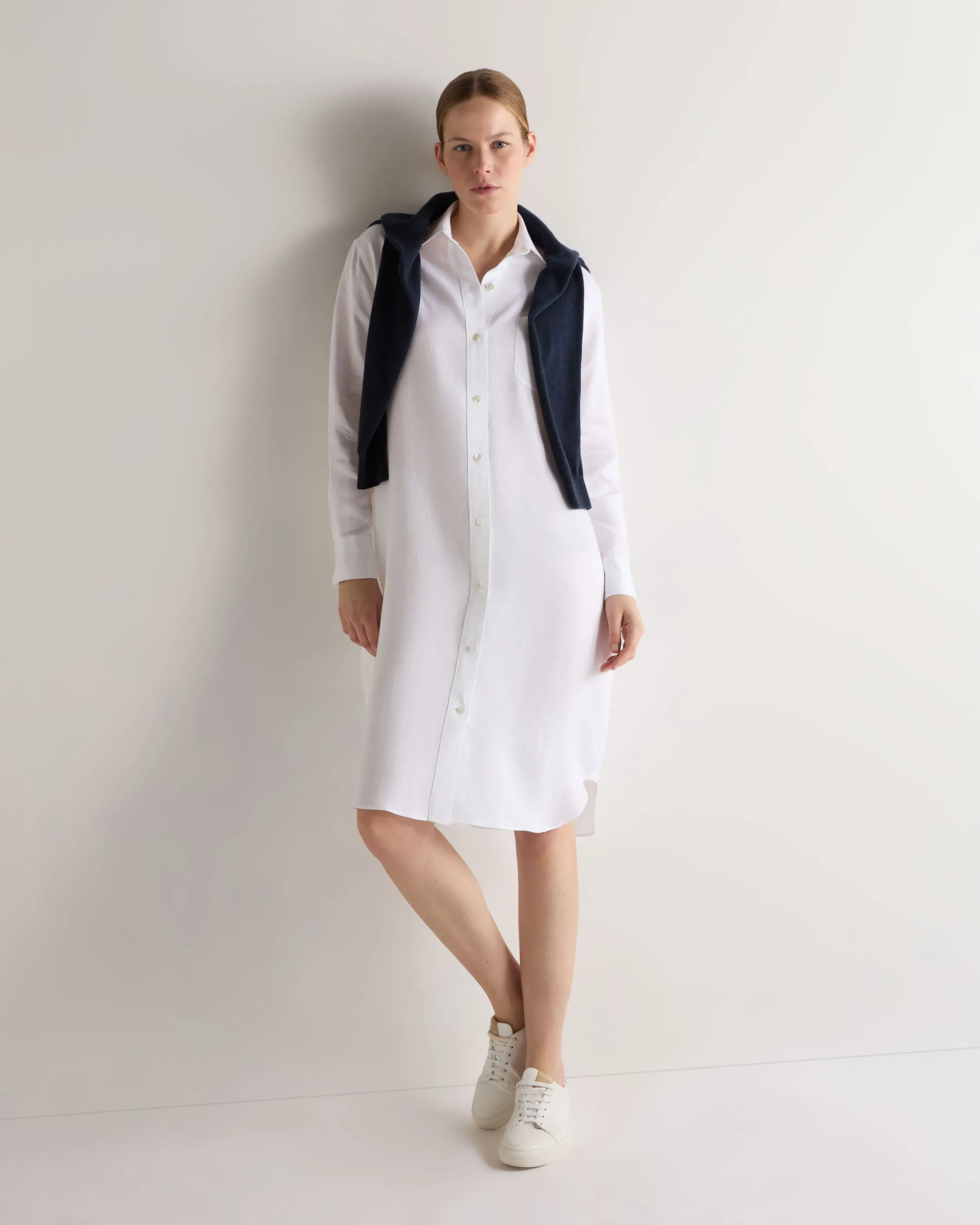 Women's Catania Linen Shirt Dress White