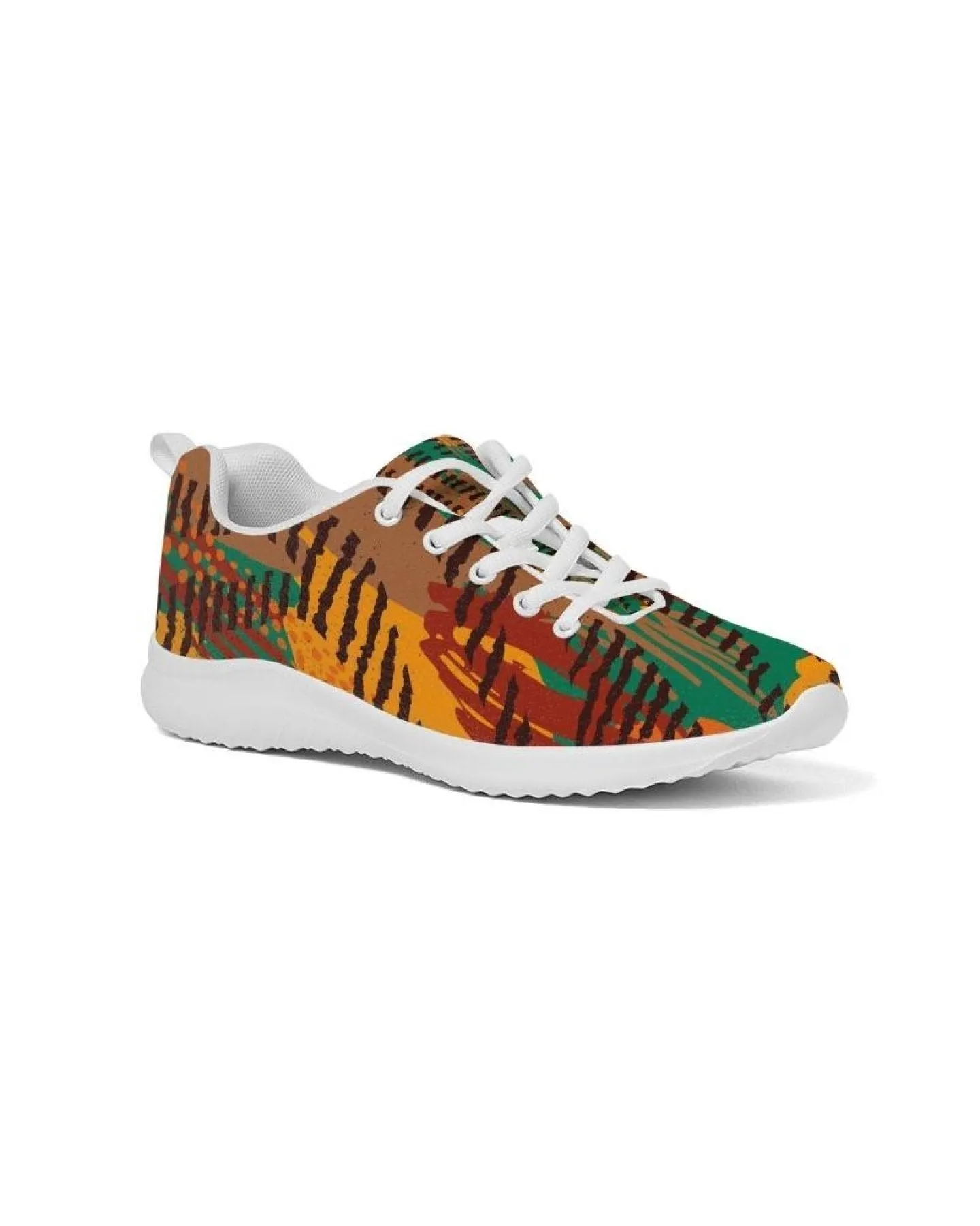 Womens Sneakers - Brown & Gold Low Top Canvas Running Shoes by inQue.Style