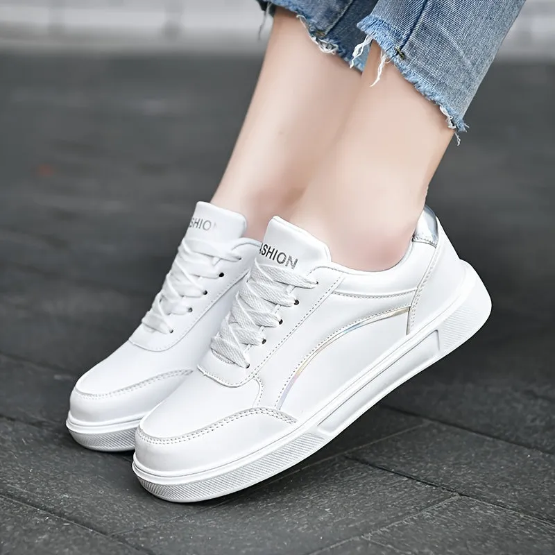 Womens Versatile White skate sneakers | Casual LowTop Shoes