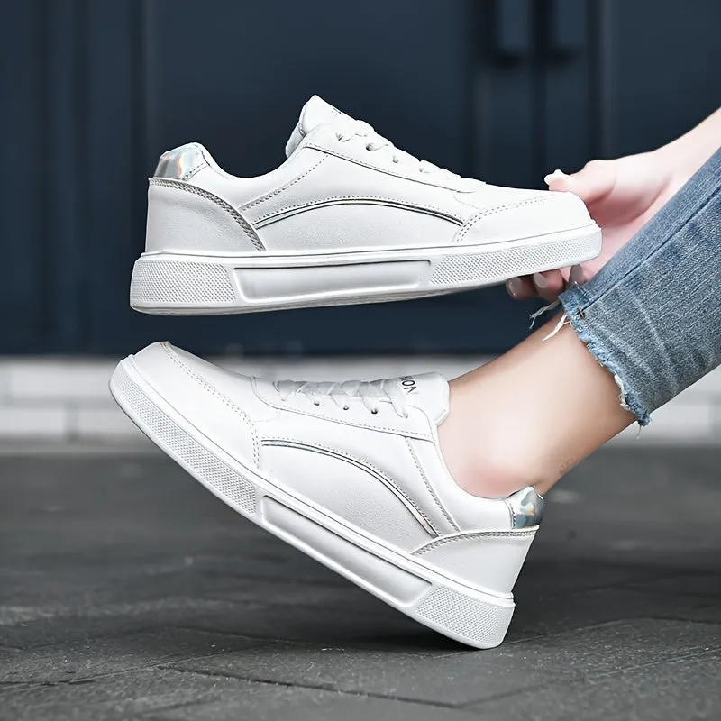 Womens Versatile White skate sneakers | Casual LowTop Shoes