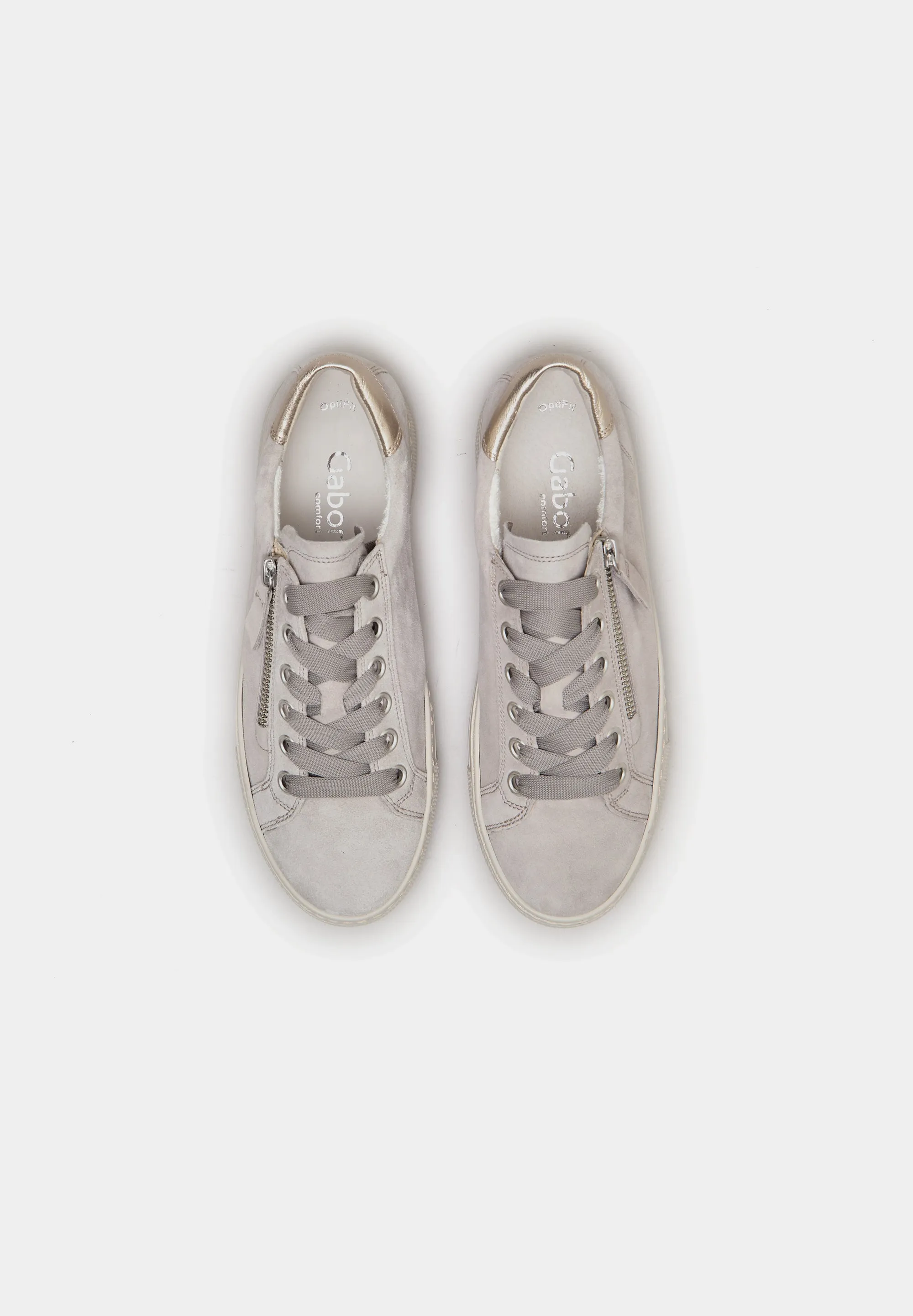 Zip Lace Trainers 46-465 Powder Satin Suede