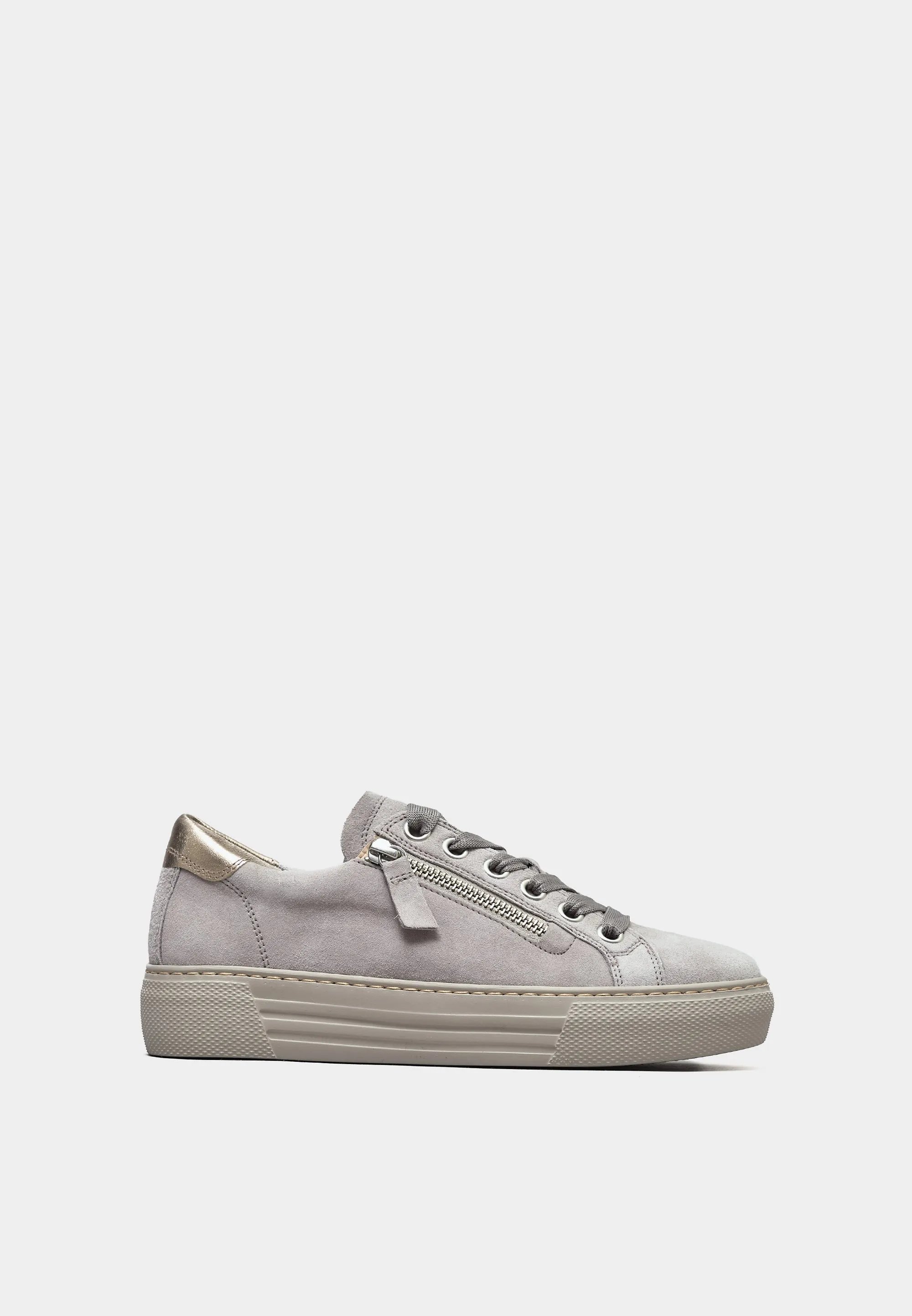 Zip Lace Trainers 46-465 Powder Satin Suede